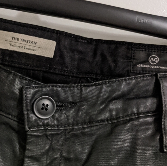 AG Tristan Black Coated Leatherette Ankle Pants 31 - Picture 6 of 6